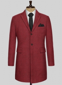 Melange Titan Red Tweed Overcoat