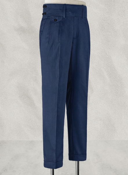 Napolean Persian Blue Double Gurkha Wool Trousers