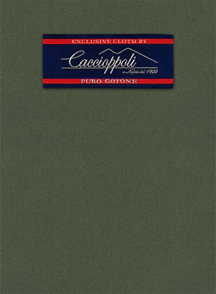 Caccioppoli Cotton Gabardine Oak Green Pants