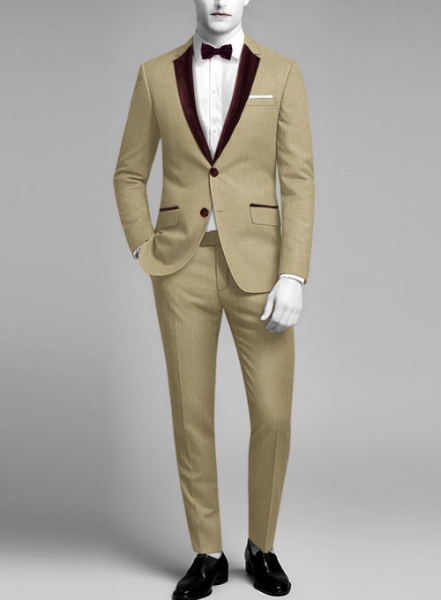 Napolean Sahara Khaki Wool Tuxedo Suit