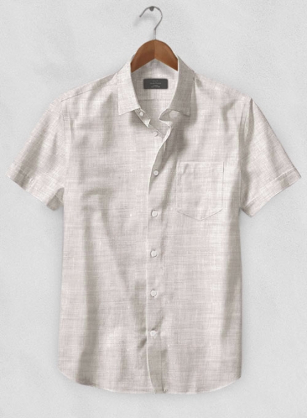 Dublin Fawn Linen Shirt - Half Sleeves