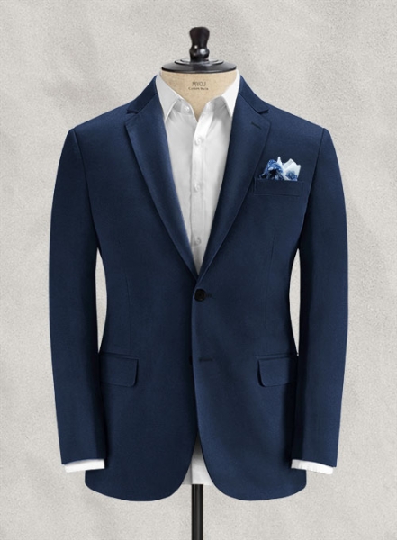 Italian Navy Blue Cotton Stretch Suit