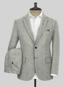 Houndstooth Light Gray Tweed Suit