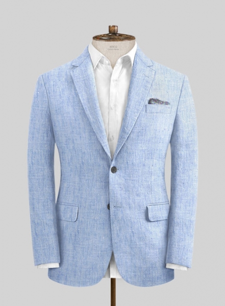 Italian Sky Blue Linen Suit