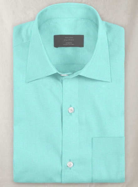 Aqua Blue Stretch Poplene Shirt