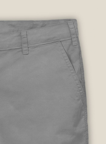 Gray Stretch Chino Shorts