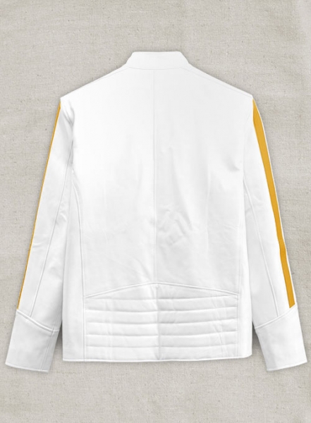 Yellow Stripe Leather Jacket # 100