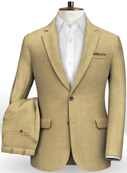 Italian Khaki Twill Linen Suit