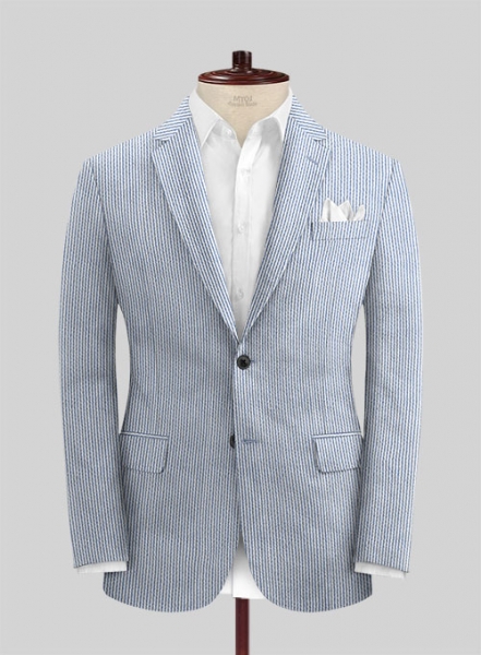 Solbiati Light Blue Seersucker Jacket