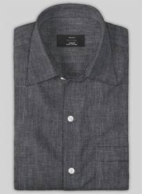 European Anchor Gray Linen Shirt - Full Sleeves