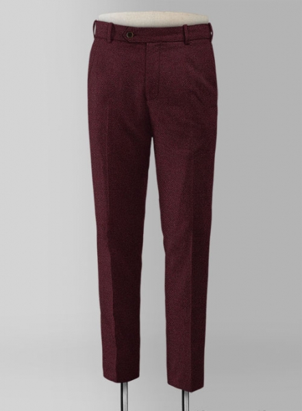 Dark Wine Heavy Tweed Pants