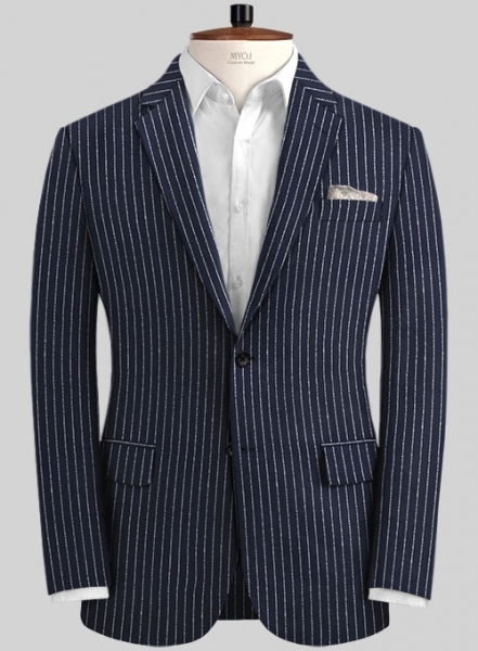 Solbiati Dark Blue Stripes Linen Suit