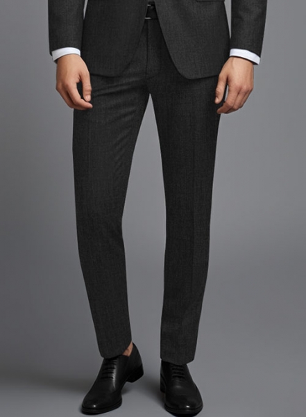 Stretch Charcoal Wool Pants