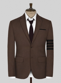 Worsted Brown Wool Black Bar Jacket