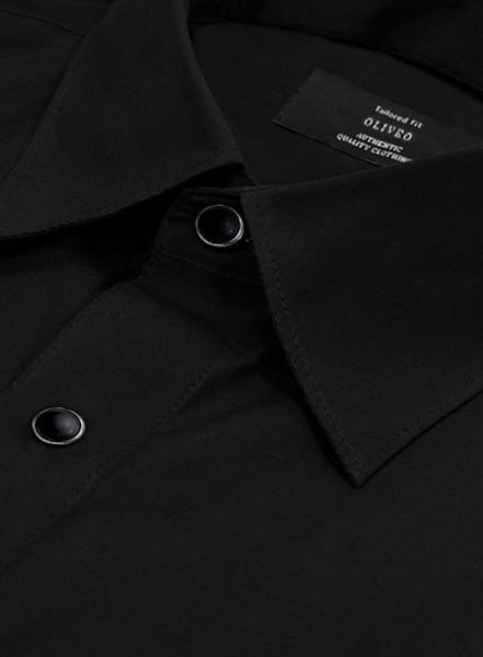 Plain Front Black Tuxedo Shirt