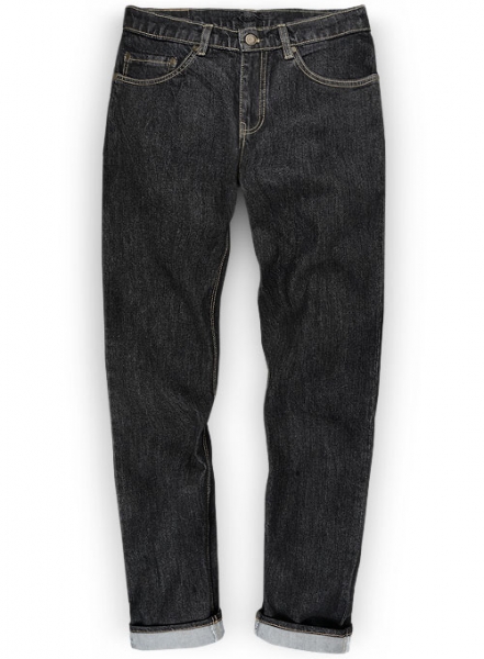 Cross Hatch Black Jeans - Hard Wash