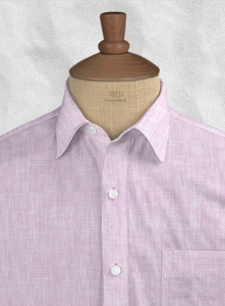 European Light Violet Linen Shirt - Half Sleeves