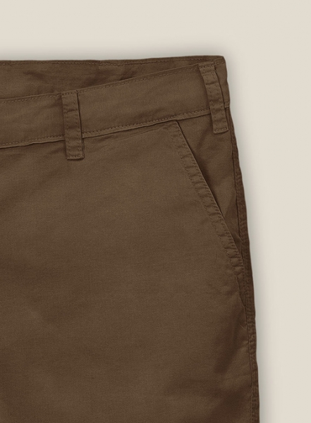 Brown Stretch Chino Shorts