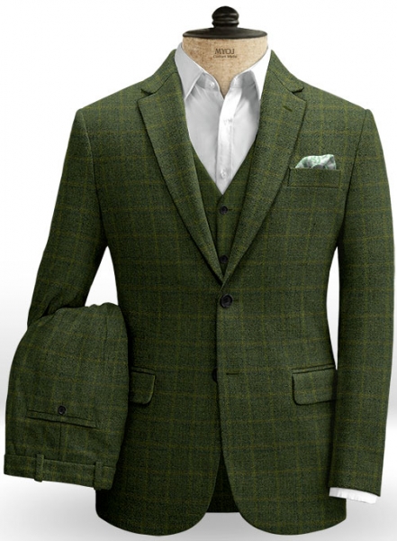 Vintage Milan Green Tweed Suit