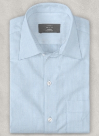 Italian Fine Herringbone Blue Shirt