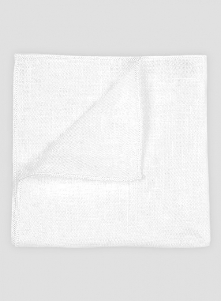 Linen Pocket Square - Pure White