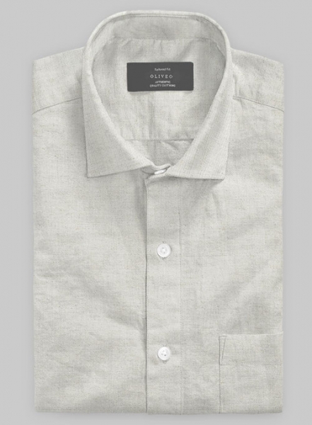 Washed Barn Beige Cotton Linen Shirt