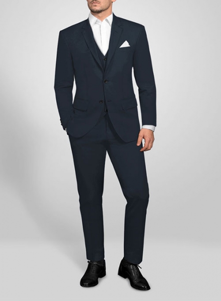 Dark Blue Stretch Chino Suit