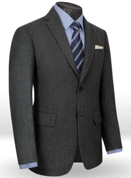 Light Weight Charcoal Stripe Tweed Suit