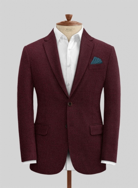 Dark Wine Heavy Tweed Suit