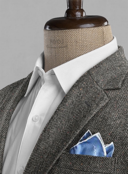 Gray Herringbone Flecks Donegal Tweed Jacket