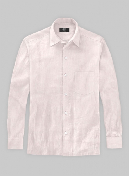 Roman Light Pink Linen Shirt - Full Sleeves