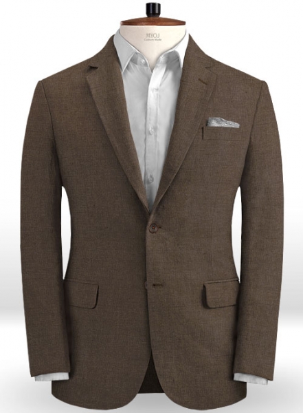 Safari Brown Cotton Linen Suit