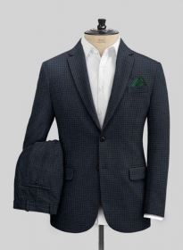 Houndstooth Dark Blue Tweed Suit