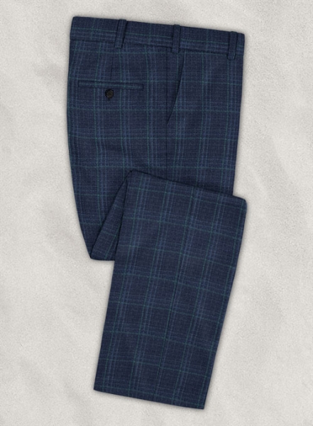 Reda Sapphire Blue Checks Wool Suit