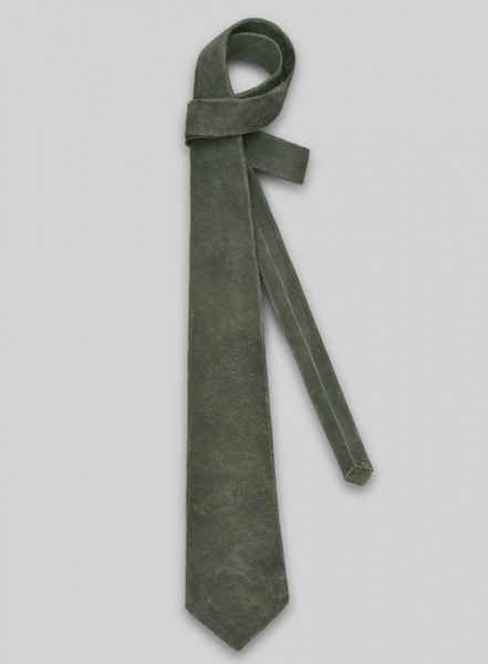 Vintage Italian Olive Leather Tie