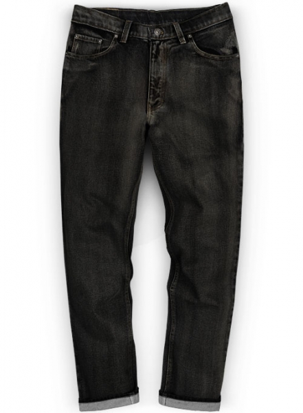 14.5 oz Black Vintage Wash Heavy Denim Jeans