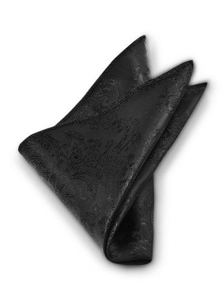 Paisley Pocket Square - Black