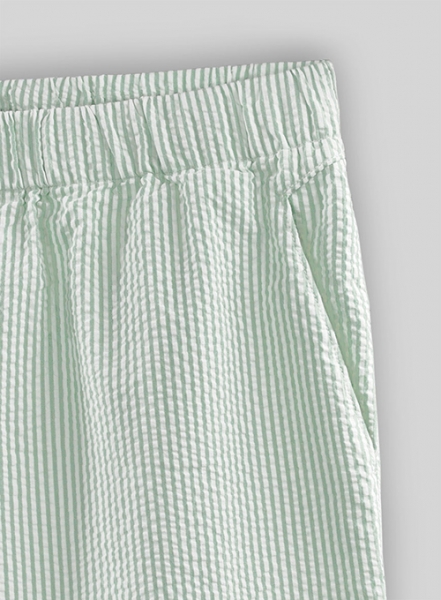 Easy Pants Light Green Seersucker