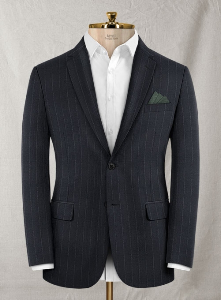 Reda Midnight Blue Stripes Wool Suit