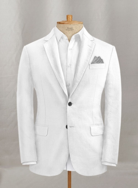 Italian Linen Cavalry White Jacket