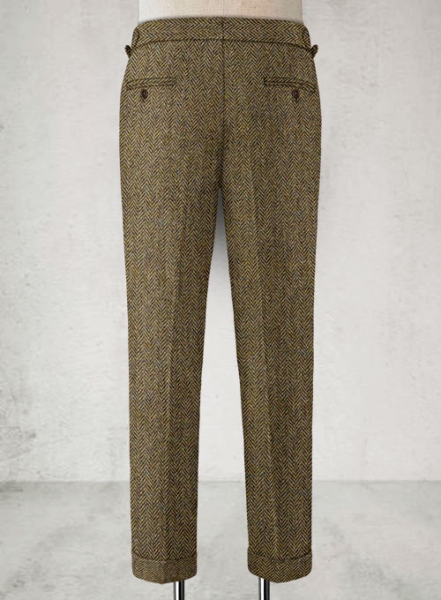 Harris Tweed Hebridean Brown Herringbone Highland Trousers