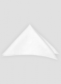 Linen Pocket Square - Pure White