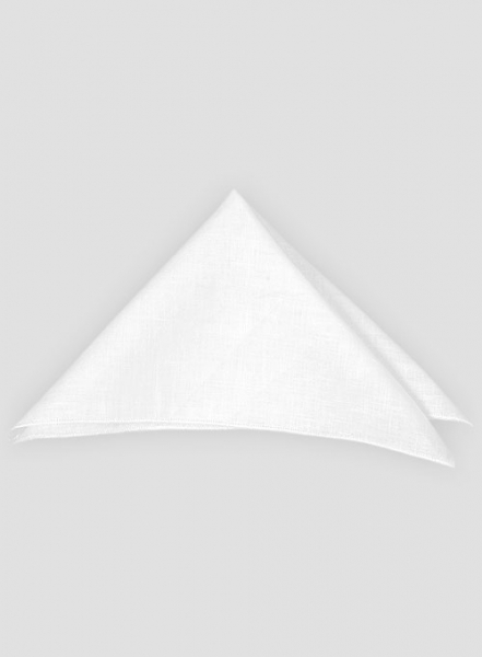 Linen Pocket Square - Pure White