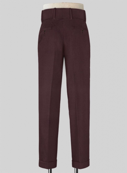 Napolean Wine Double Gurkha Wool Trousers