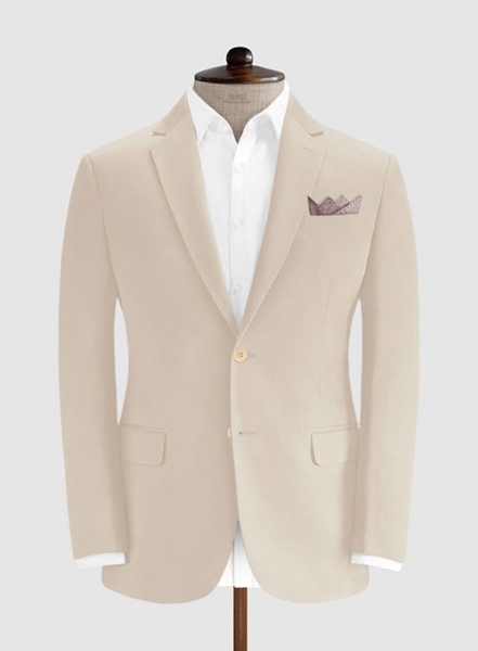 Beige Cotton Power Stretch Chino Jacket