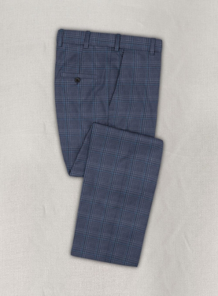 Napolean Tartan Blue Wool Suit