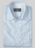 Sky Blue Herringbone Cotton Shirt