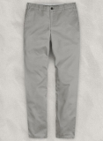 Gray Feather Cotton Canvas Stretch Chino Pants