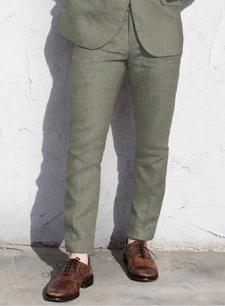 Sage Green Pure Linen Pants