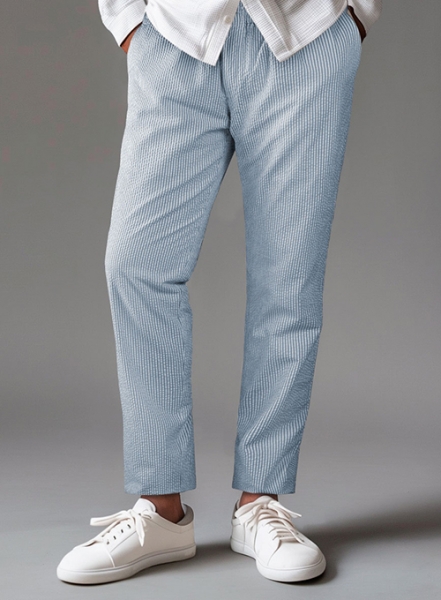 Easy Pants Blue Seersucker